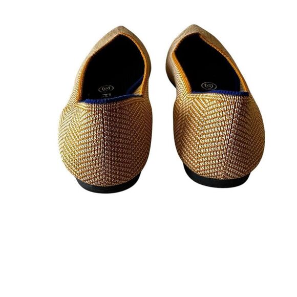 Rothy’s The Point Toe Yellow White Chevron Slip On Shoes Ballet Flats Knit  Sz 7 - Picture 4 of 15
